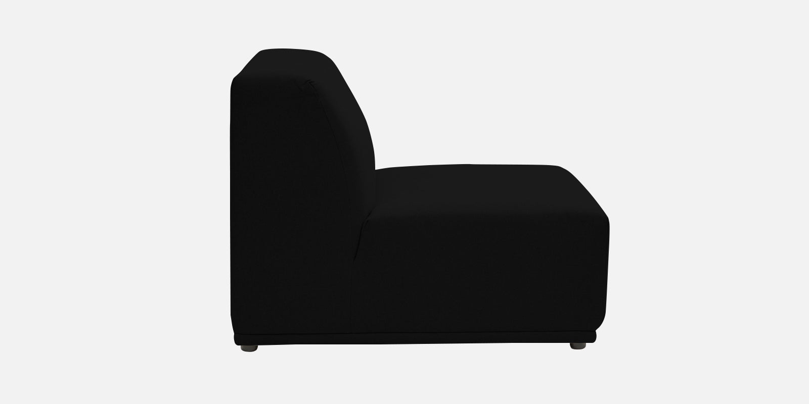 Adam Fabric RHS Sectional Sofa (3+Ottoman Lounger) In Zed Black Colour - Febonic Living