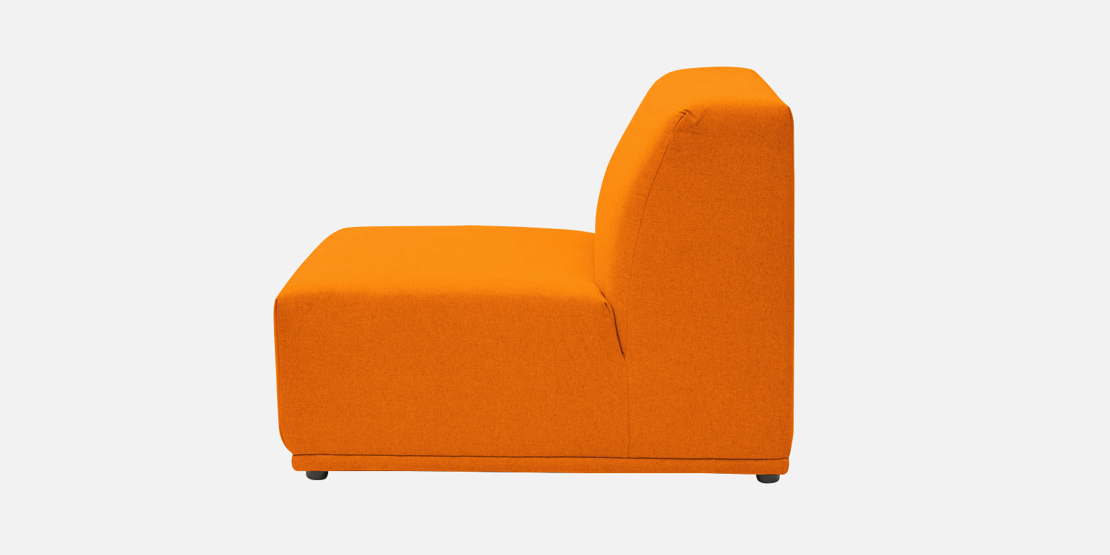 Adam Fabric LHS Sectional Sofa (3+Ottoman Lounger) In Vivid Orange Colour - Febonic Living