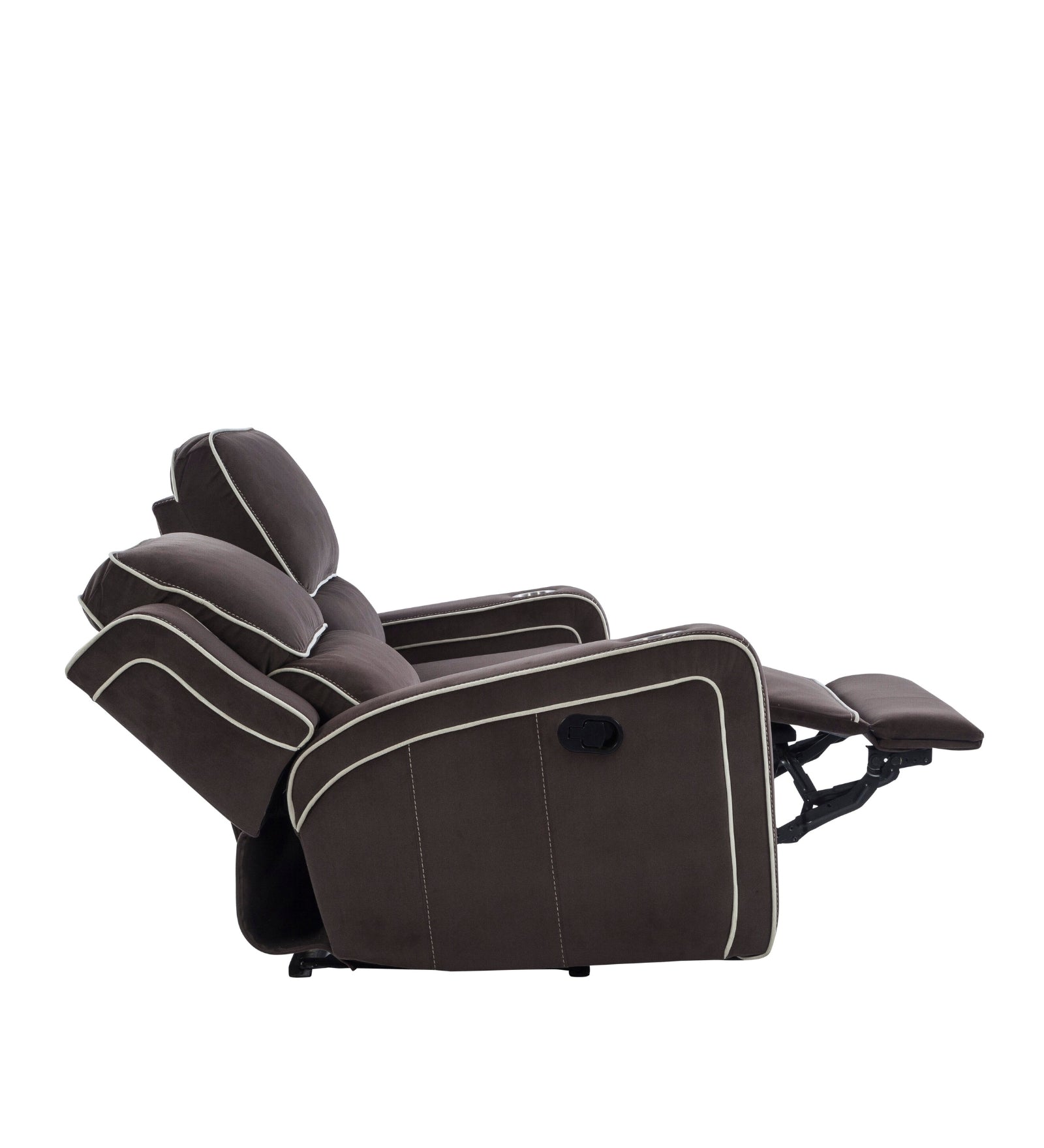 Wave Velvet 2 Seater Motorized Recliner In Mocha Brown Colour - Febonic Living