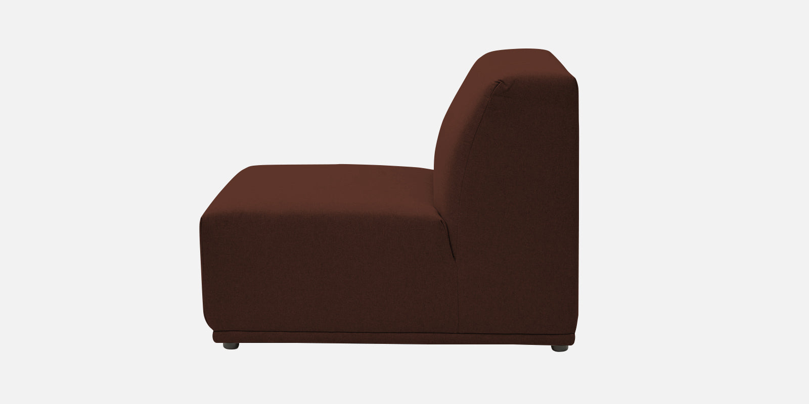 Adam Fabric LHS Sectional Sofa (3+Ottoman Lounger) In Coffee Brown Colour - Febonic Living
