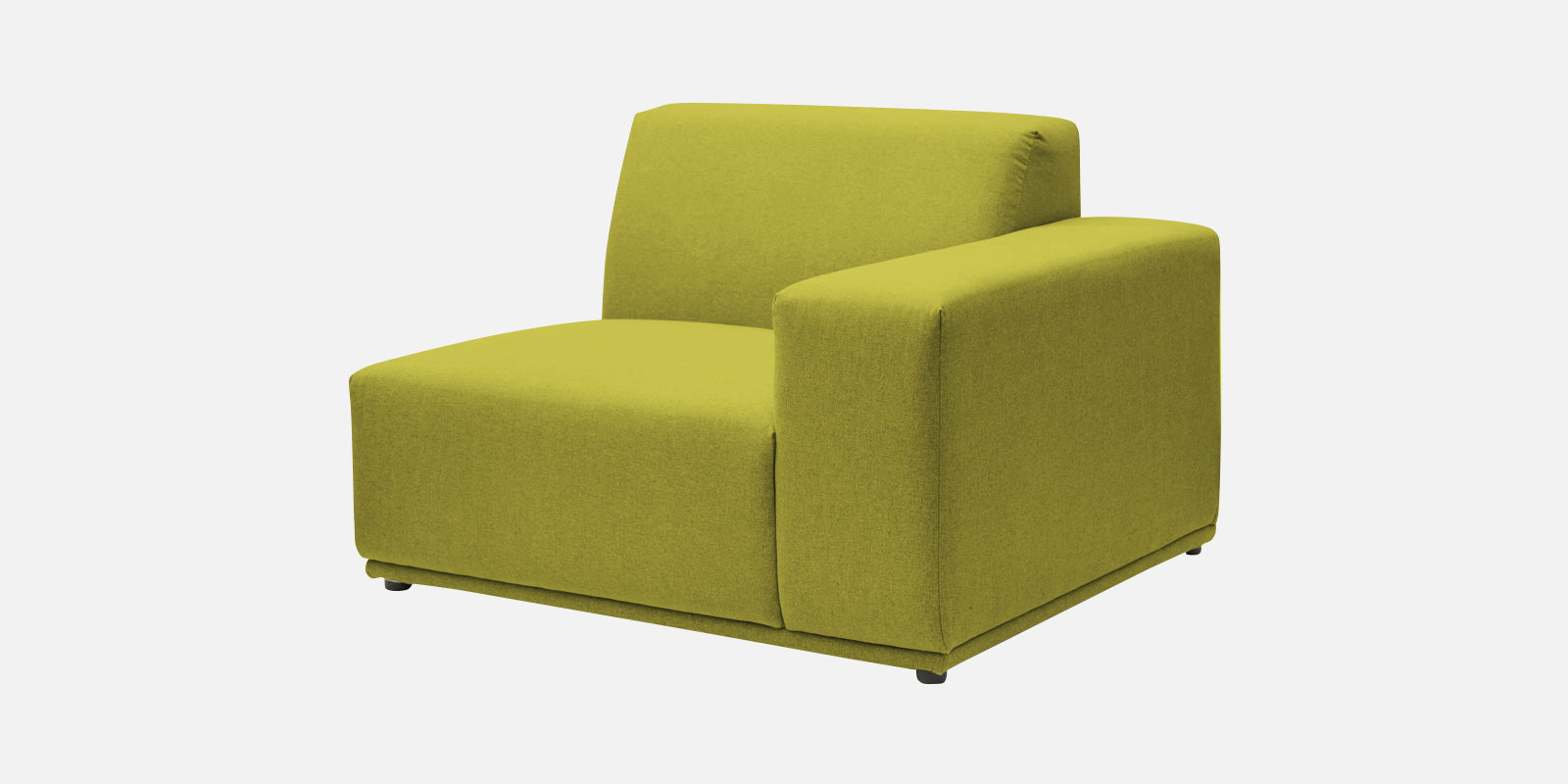 Adam Fabric LHS Sectional Sofa(3+Ottoman Lounger) In Parrot Green Colour - Febonic Living