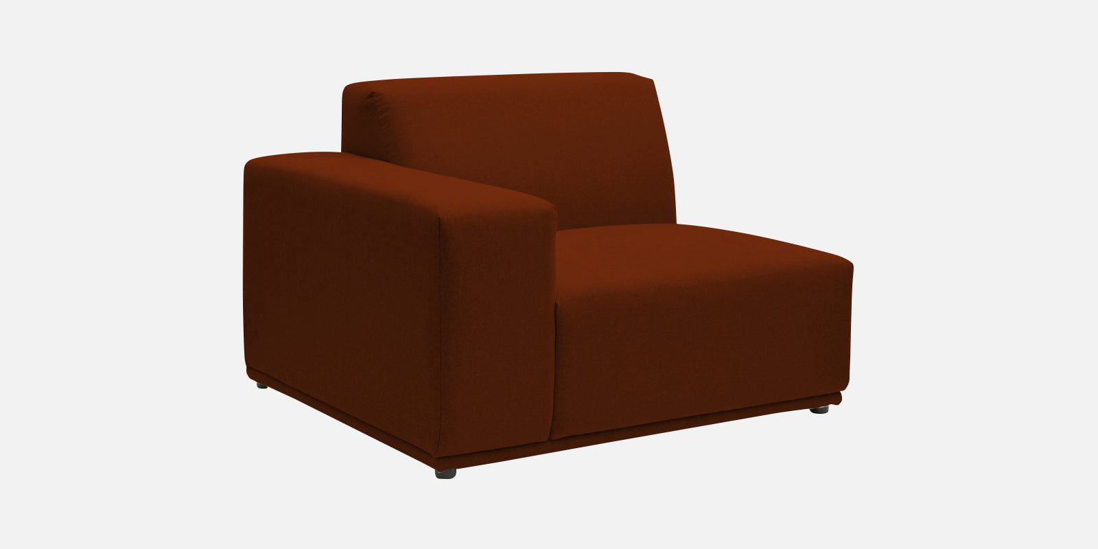 Adam Fabric RHS Sectional Sofa (3+Ottoman Lounger) In Burnt Orange Colour - Febonic Living