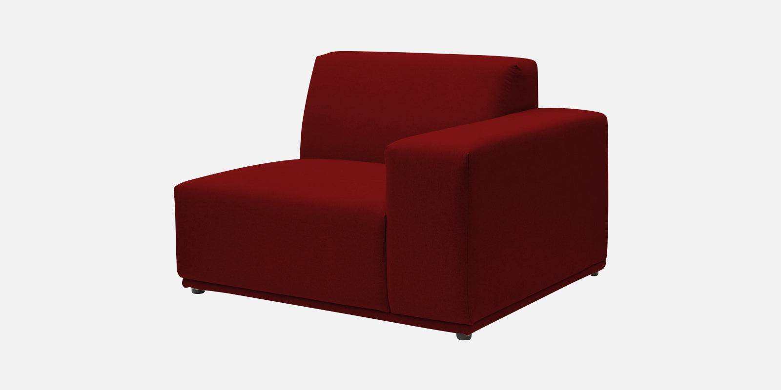 Adam Fabric LHS Sectional Sofa (3+Ottoman Lounger) In Blood Maroon Colour - Febonic Living