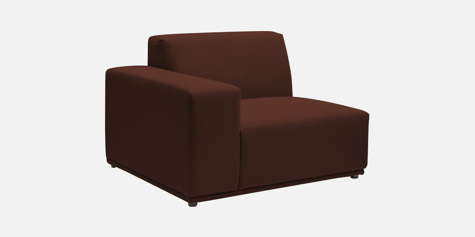 Adam Fabric RHS Sectional Sofa (3+Ottoman Lounger) In Coffee Brown Colour - Febonic Living