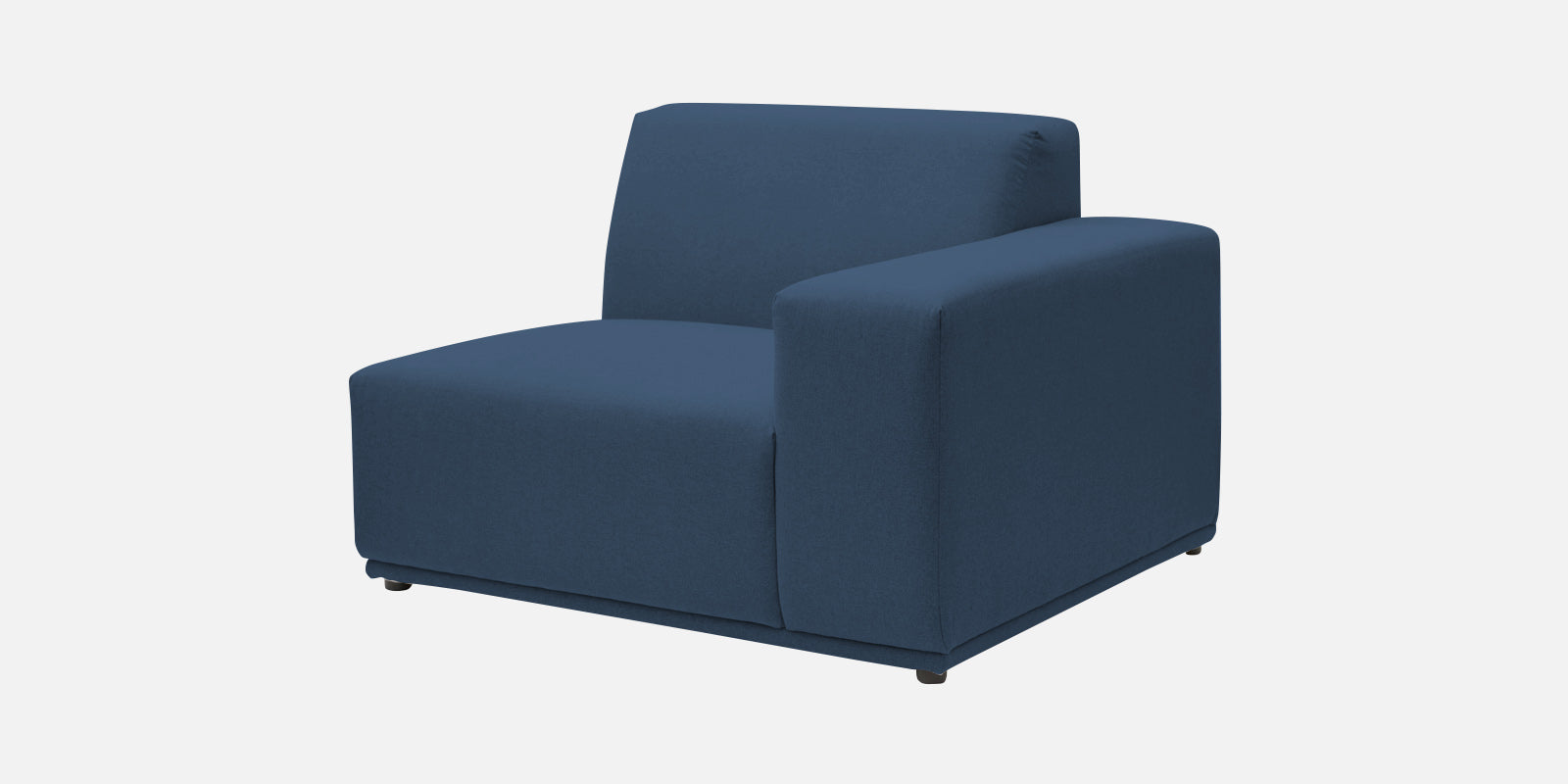 Adam Fabric LHS Sectional Sofa (3+Ottoman Lounger) In Light Blue Colour - Febonic Living