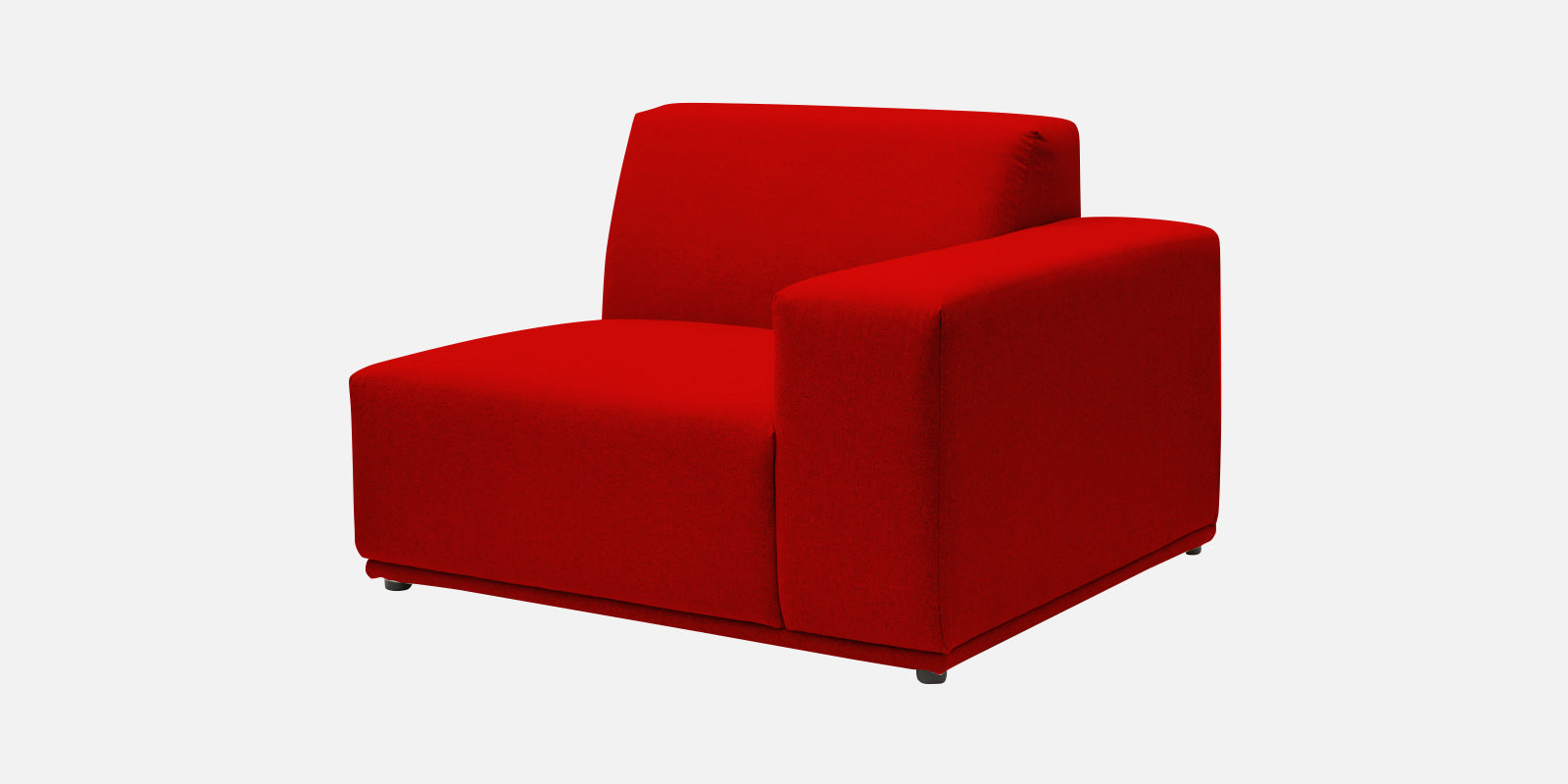 Adam Fabric LHS Sectional Sofa (3+Ottoman Lounger) In Ruby Red Colour - Febonic Living