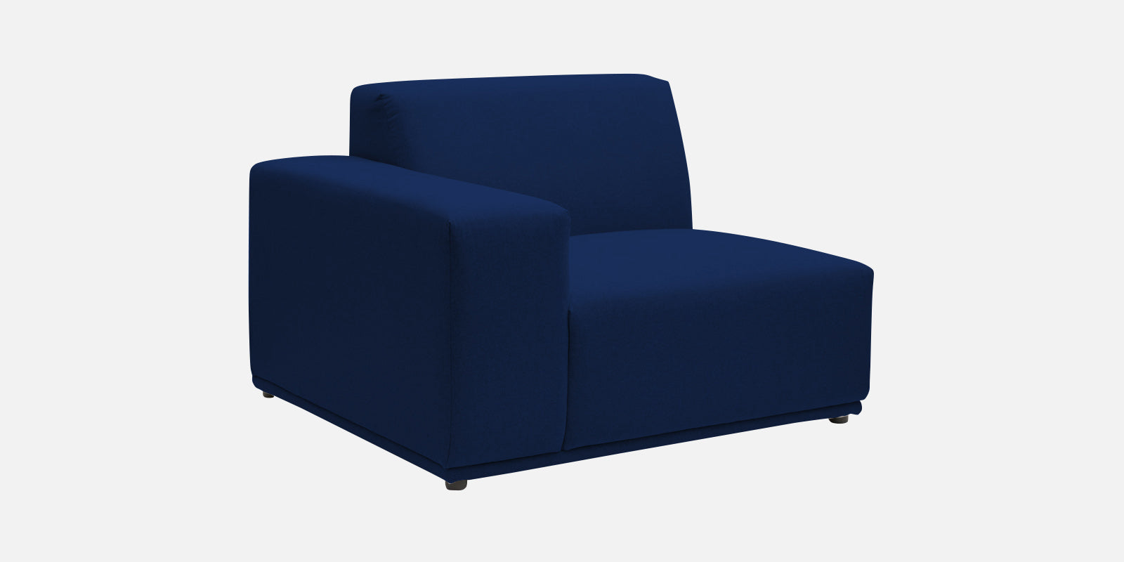 Adam Fabric RHS Sectional Sofa (3+Ottoman Lounger) In Royal Blue Colour - Febonic Living