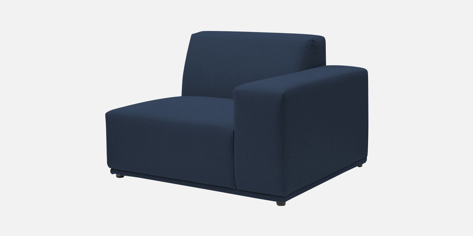 Adam Fabric LHS Sectional Sofa (3+Ottoman Lounger) In Denim Blue Colour - Febonic Living
