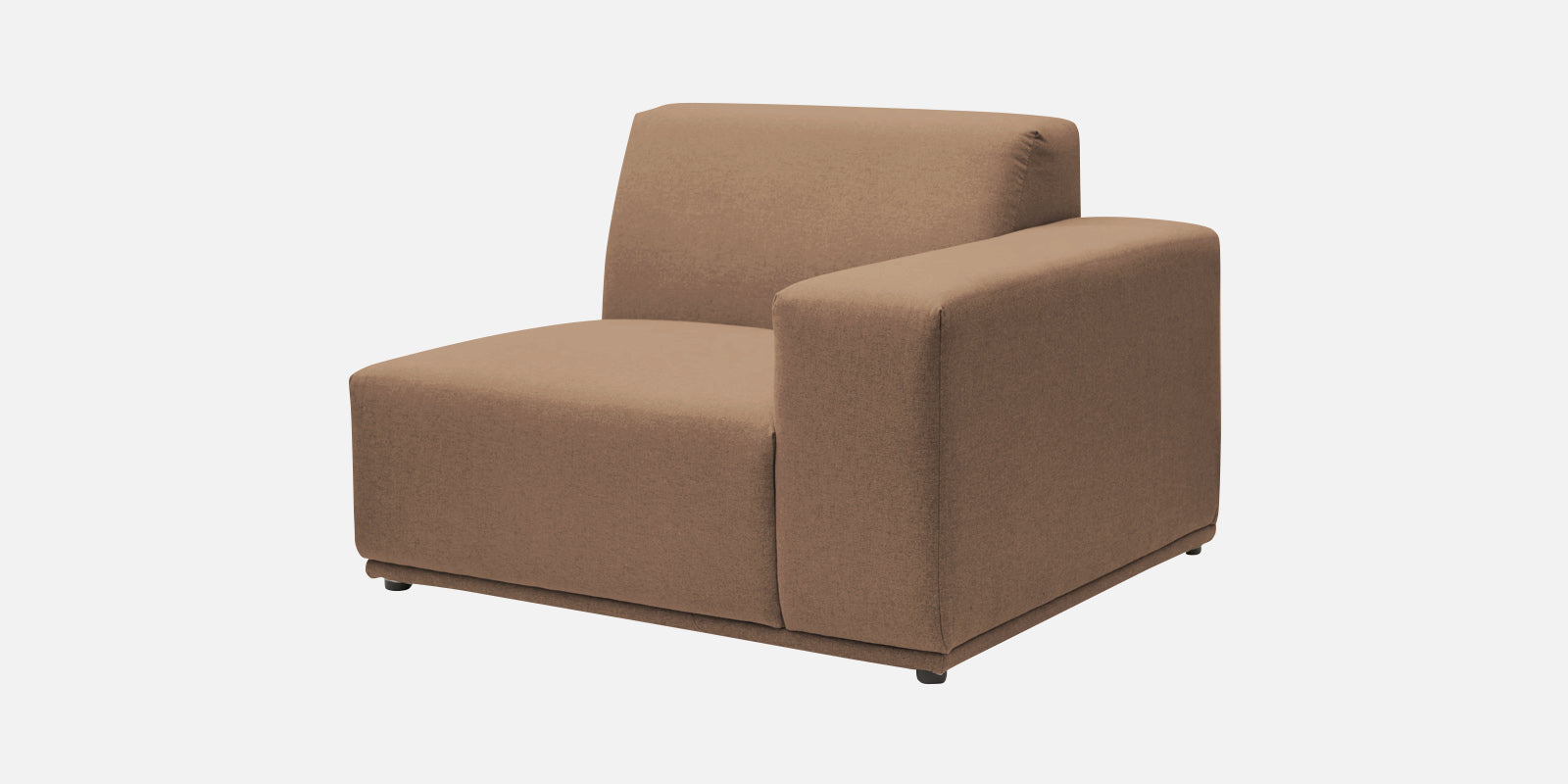 Adam Fabric LHS Sectional Sofa (3+Ottoman Lounger) In Cookie Beige Colour - Febonic Living