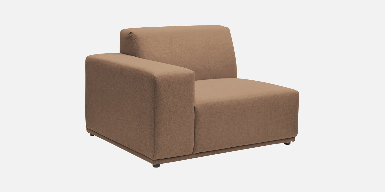 Adam Fabric RHS Sectional Sofa (3+Ottoman Lounger) In Cookie Beige Colour - Febonic Living