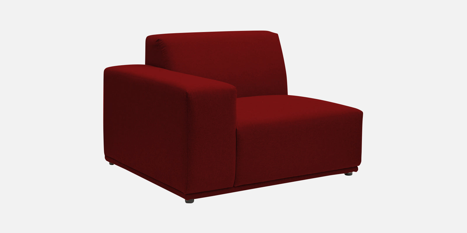 Adam Fabric RHS Sectional Sofa (3+Ottoman Lounger) In Blood Maroon Colour - Febonic Living