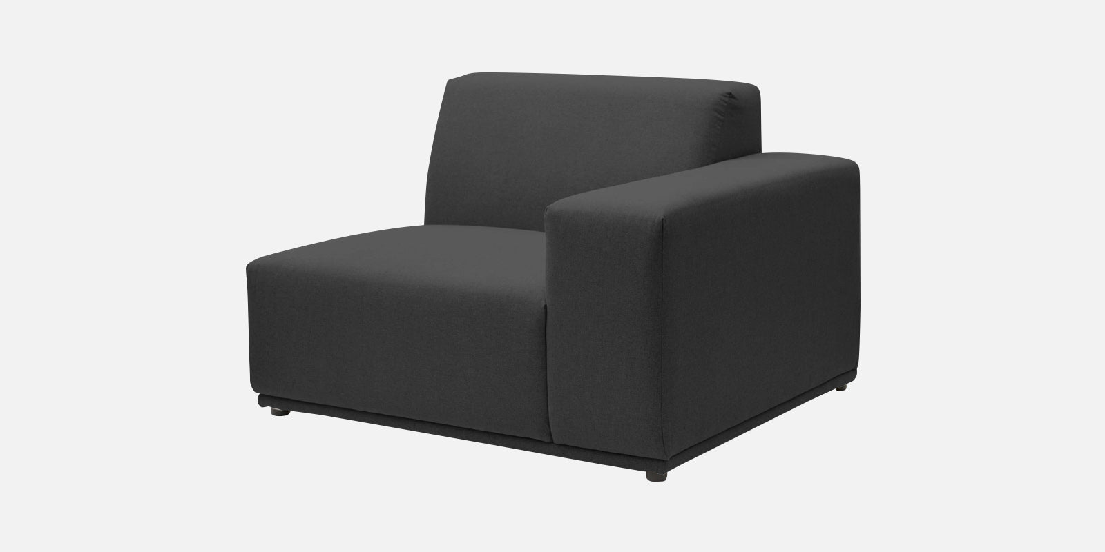 Adam Fabric LHS Sectional Sofa (3+Ottoman Lounger) In Charcoal Grey Colour - Febonic Living