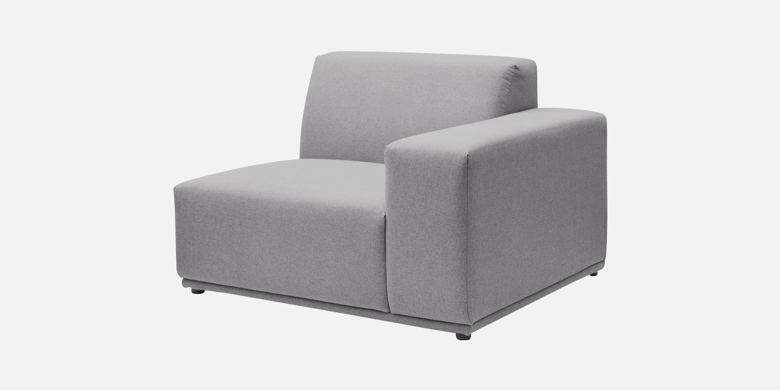 Adam Fabric LHS Sectional Sofa (3+Ottoman Lounger) In Lit Grey Colour - Febonic Living
