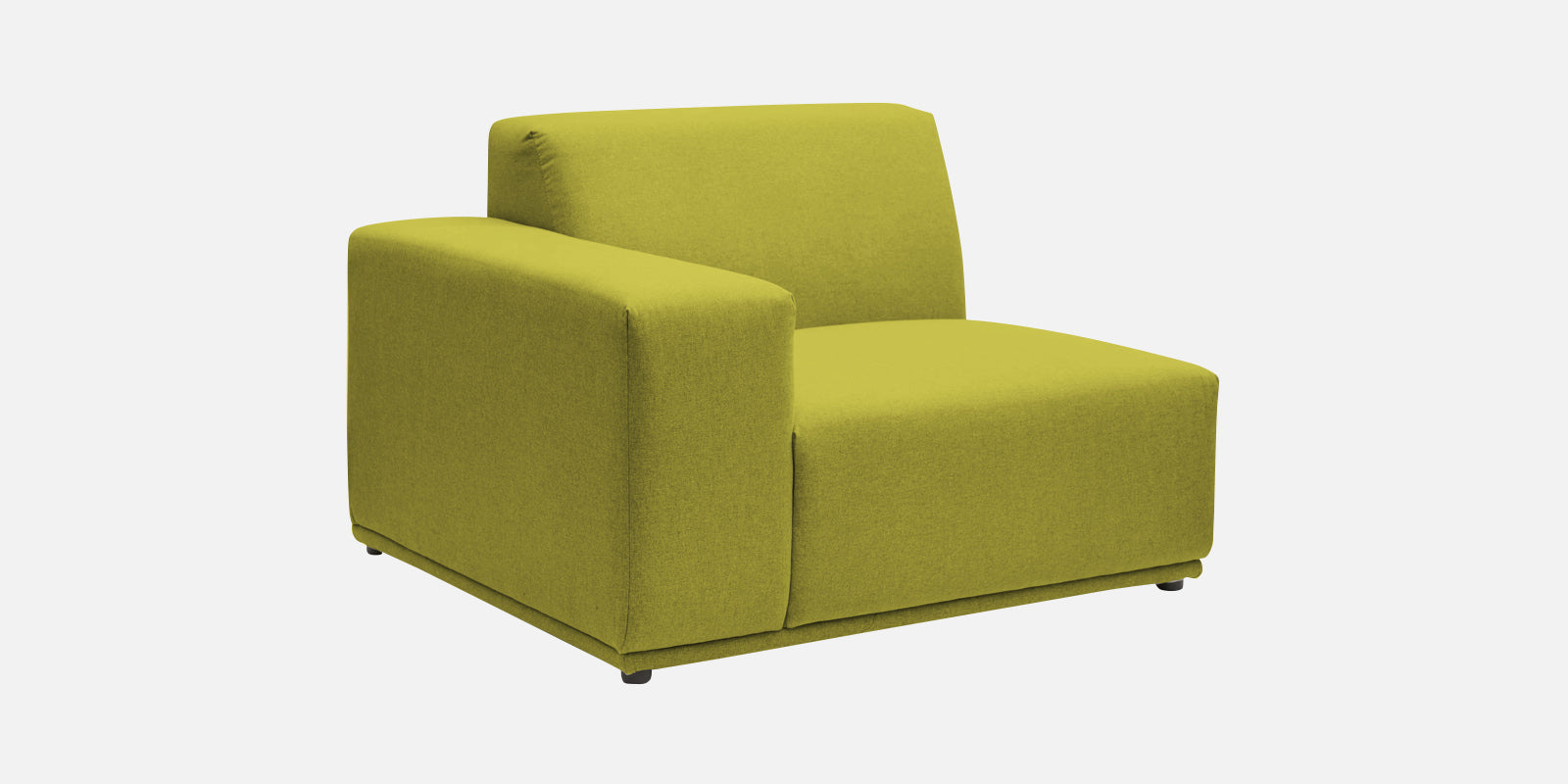 Adam Fabric RHS Sectional Sofa (3+Ottoman Lounger) In Parrot Green Colour - Febonic Living