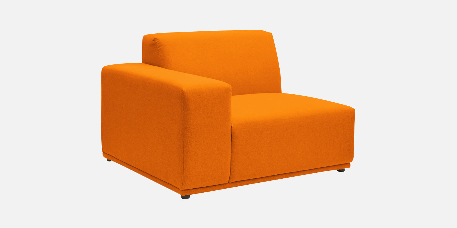 Adam Fabric RHS Sectional Sofa (3+Ottoman Lounger) In Vivid Orange Colour - Febonic Living