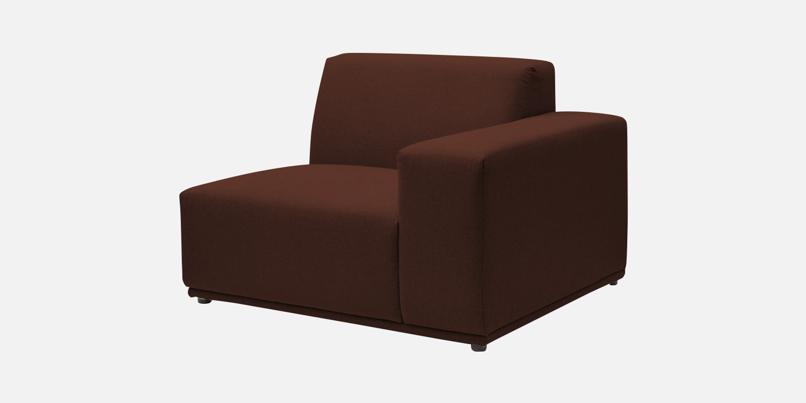 Adam Fabric LHS Sectional Sofa (3+Ottoman Lounger) In Coffee Brown Colour - Febonic Living