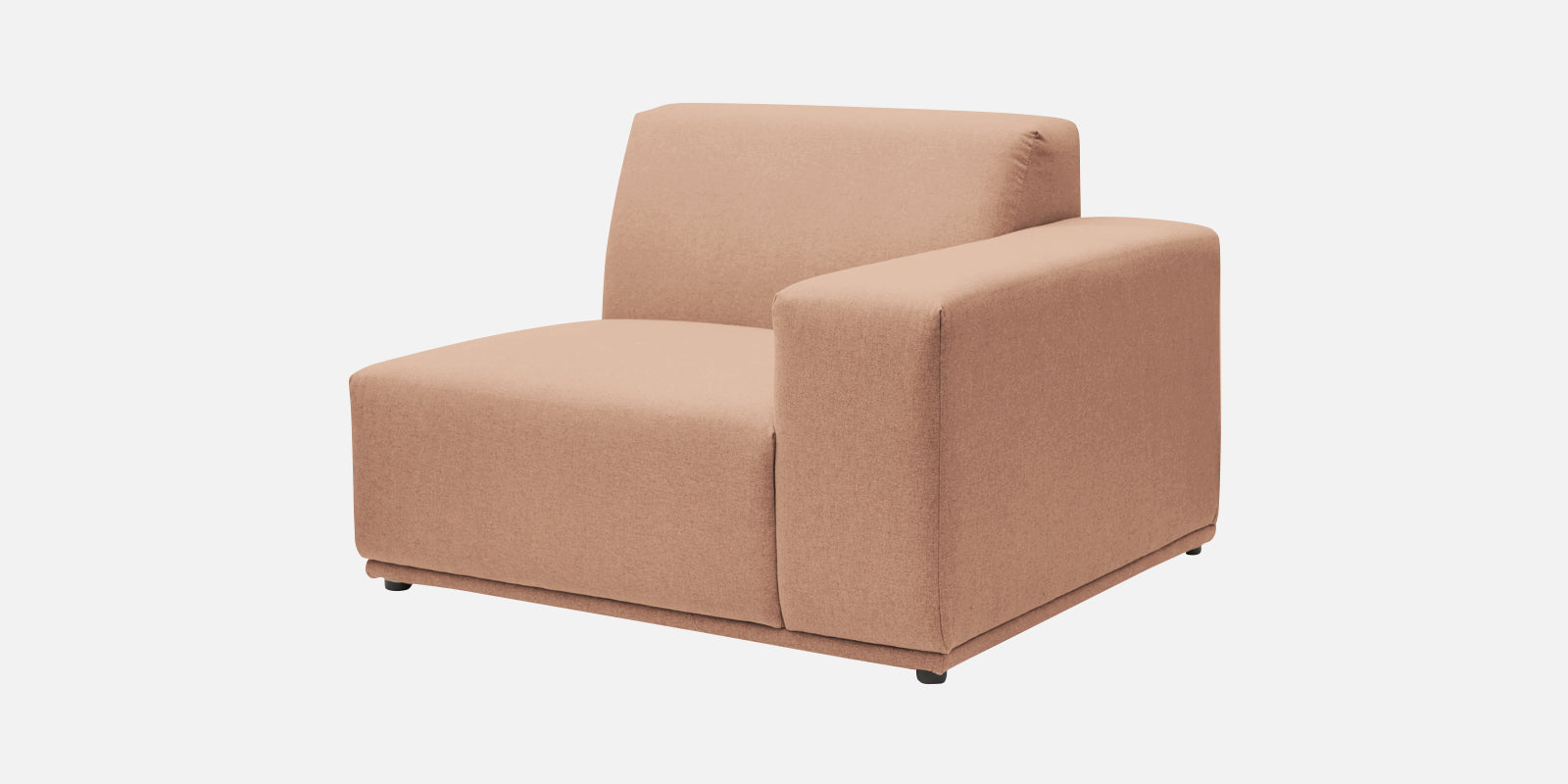 Adam Fabric LHS Sectional Sofa (3+Ottoman Lounger) In Cosmic Beige Colour - Febonic Living