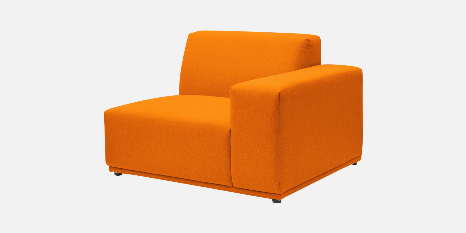 Adam Fabric LHS Sectional Sofa (3+Ottoman Lounger) In Vivid Orange Colour - Febonic Living