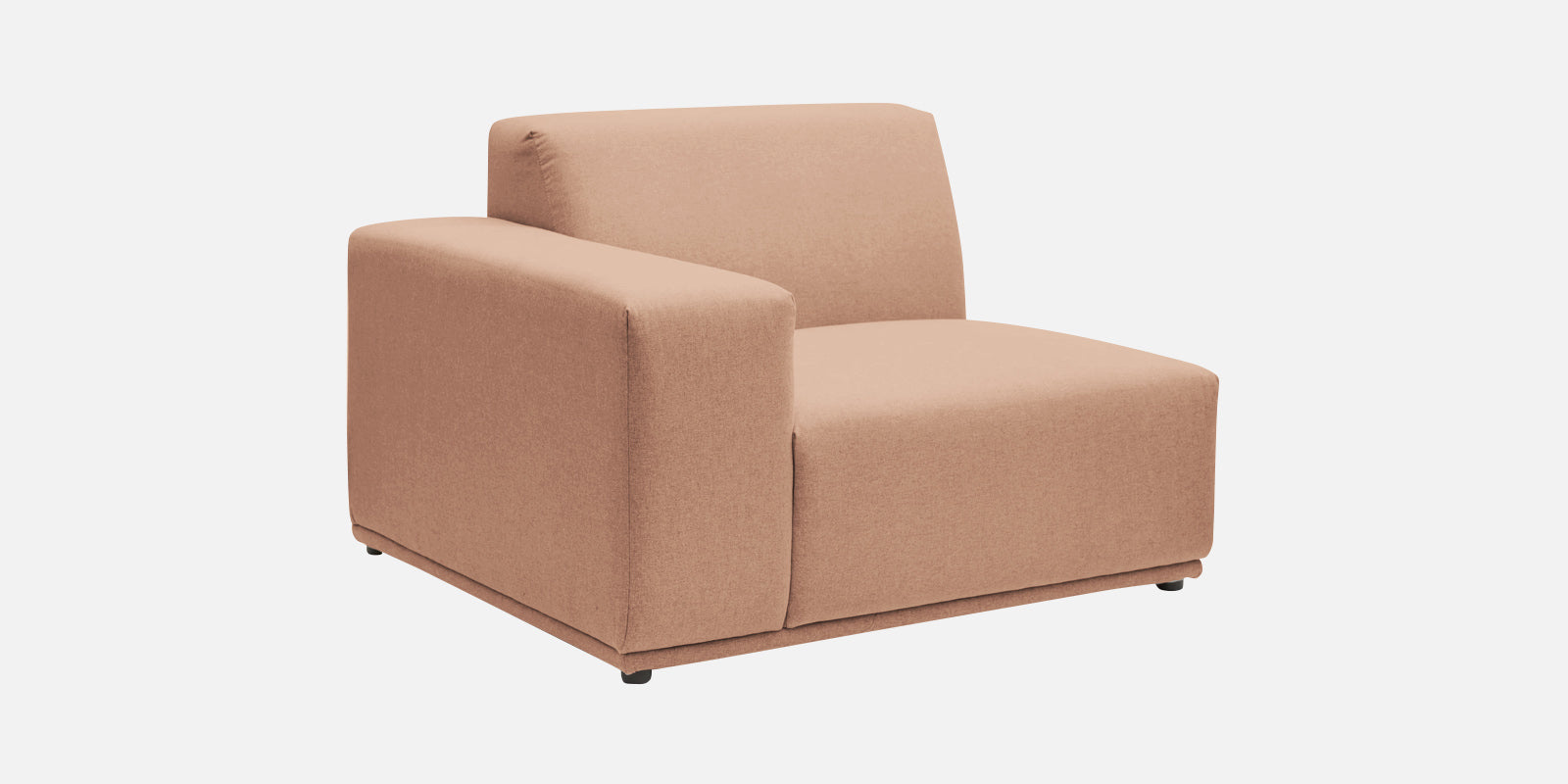 Adam Fabric RHS Sectional Sofa (3+Ottoman Lounger) In Cosmic Beige Colour - Febonic Living