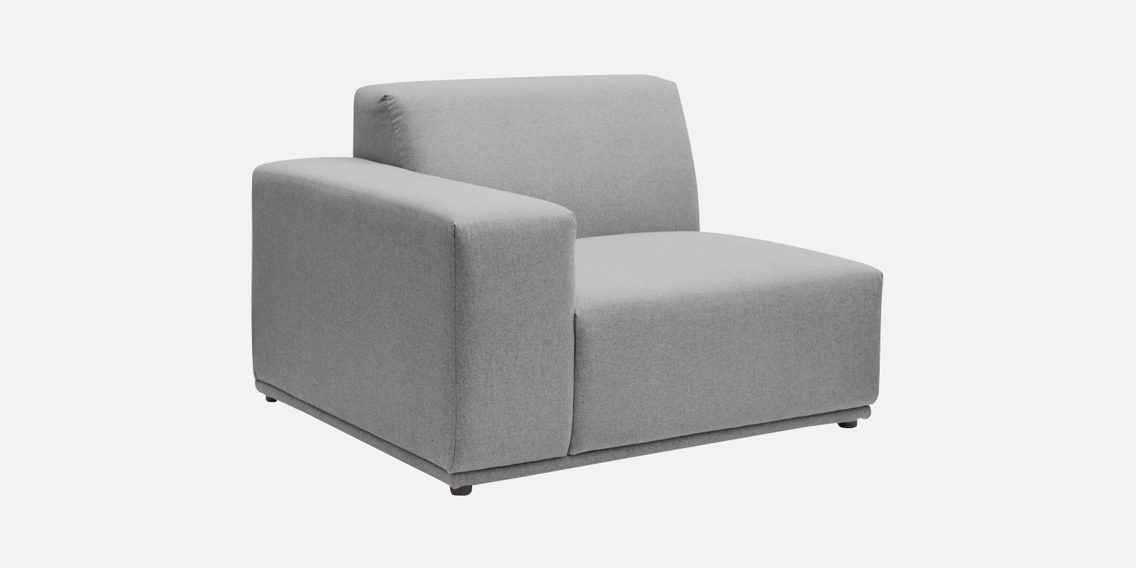 Adam Fabric RHS Sectional Sofa (3+Ottoman Lounger) In Lit Grey Colour - Febonic Living