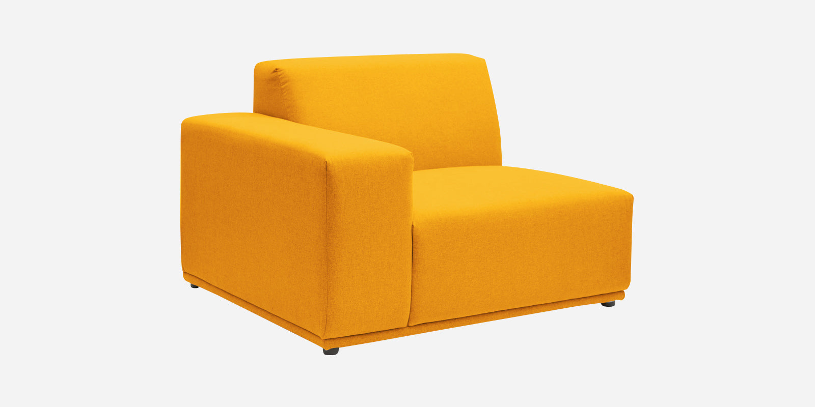 Adam Fabric RHS Sectional Sofa (3+Ottoman Lounger) In Bold Yellow Colour - Febonic Living