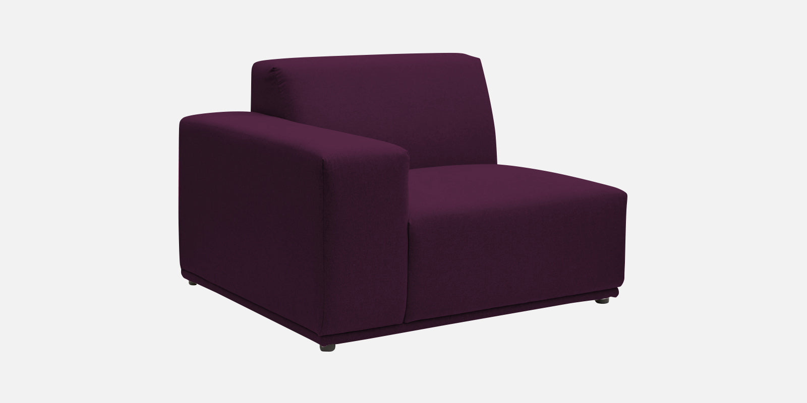 Adam Fabric RHS Sectional Sofa (3+Ottoman Lounger) In Greek Purple Colour - Febonic Living