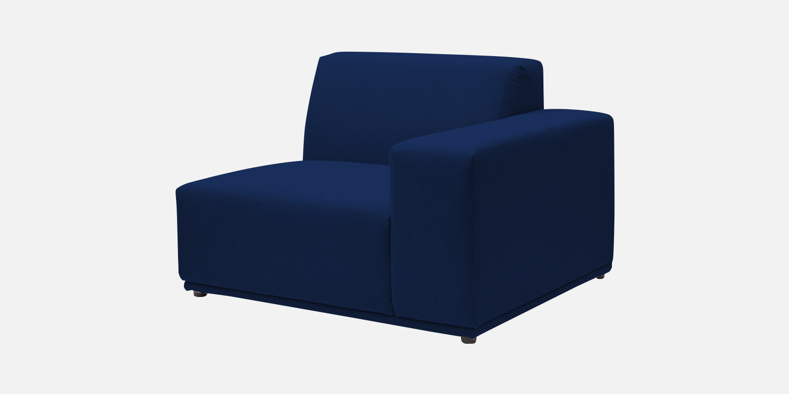 Adam Fabric LHS Sectional Sofa (3+Ottoman Lounger) In Royal Blue Colour - Febonic Living