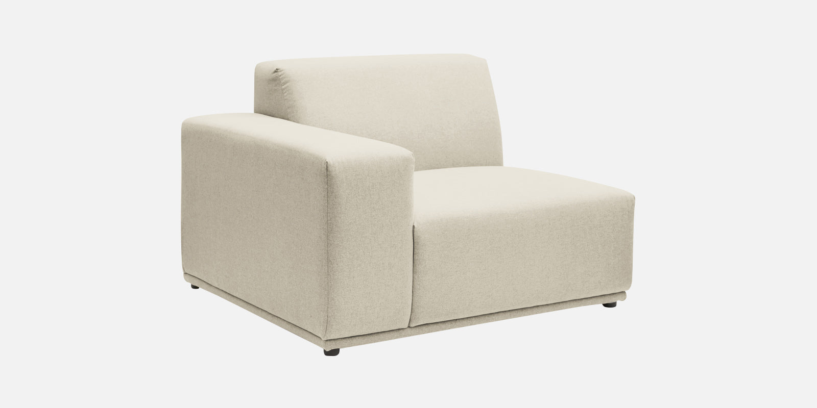 Adam Fabric RHS Sectional Sofa (3+Ottoman Lounger) In Ivory Cream Colour - Febonic Living