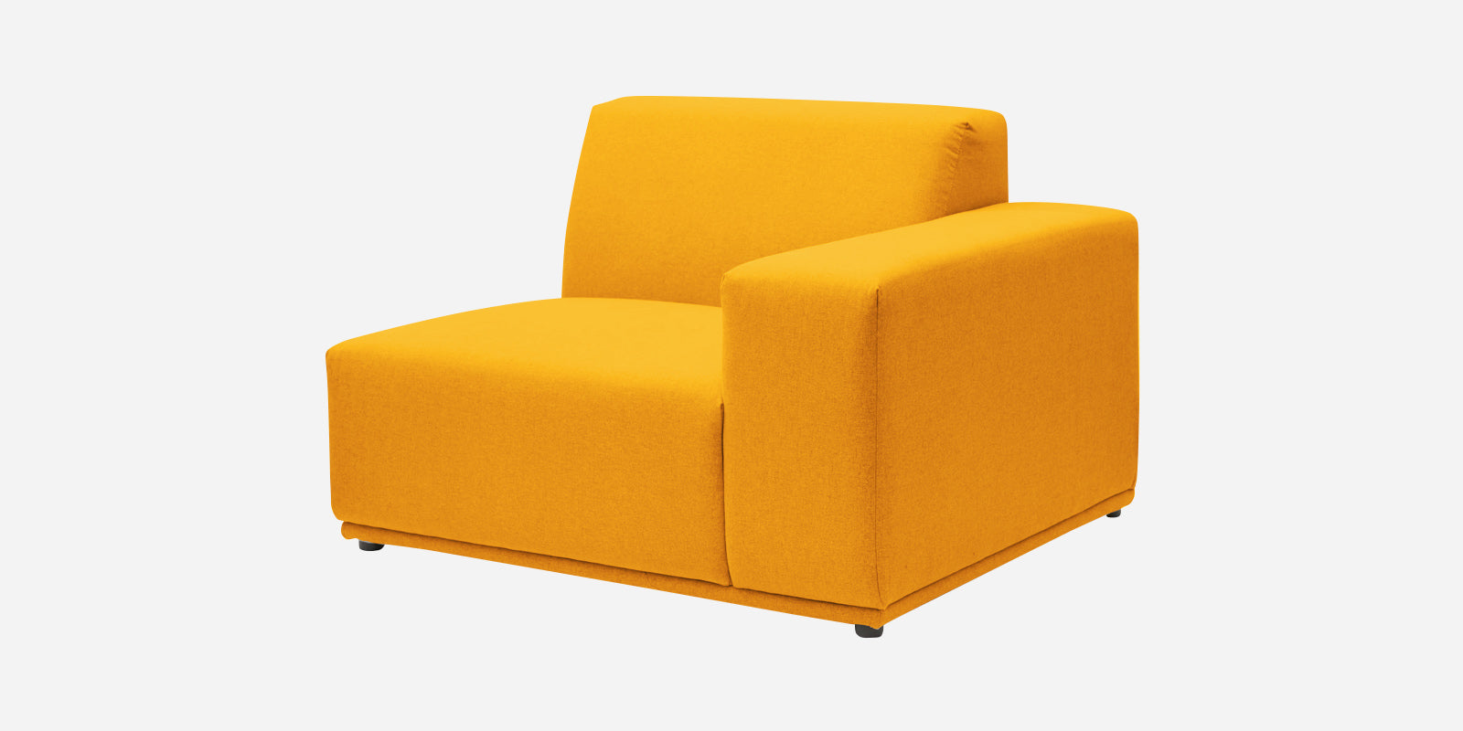 Adam Fabric LHS Sectional Sofa (3+Ottoman Lounger) In Bold Yellow Colour - Febonic Living