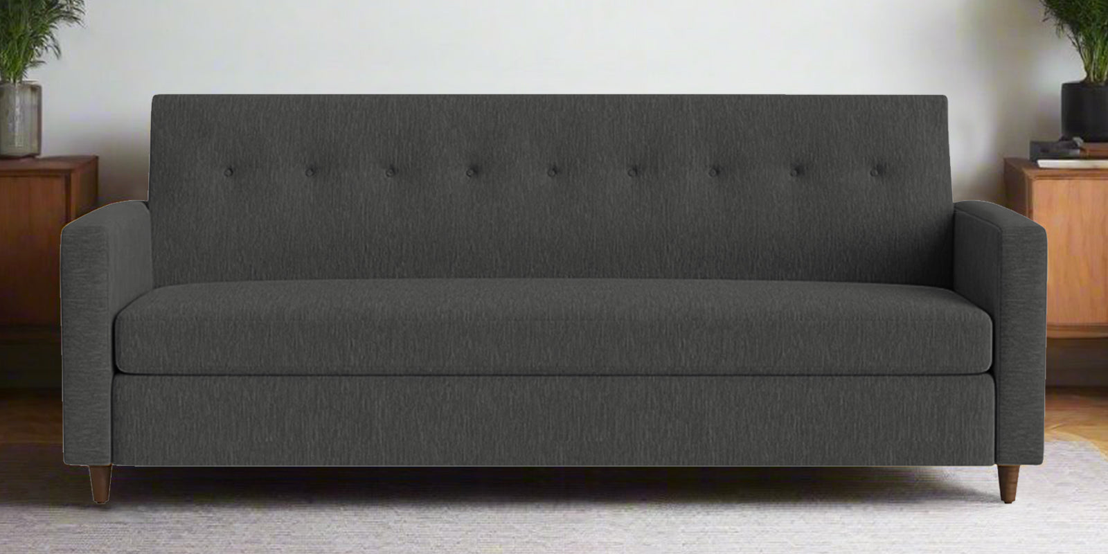 Timon Fabric 2 Seater Sofa In Charcoal Grey Colour - Febonic Living