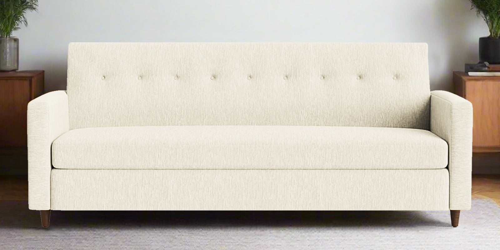 Timon Fabric 2 Seater Sofa In Ivory Cream Colour - Febonic Living