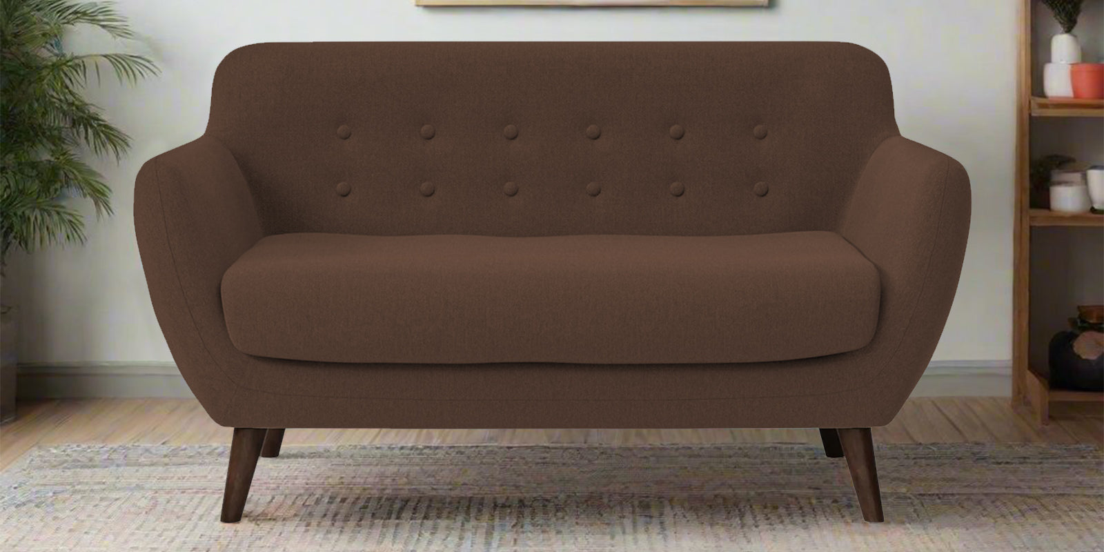 Goofy Fabric 2 Seater Sofa In Ash Brown Colour - Febonic Living