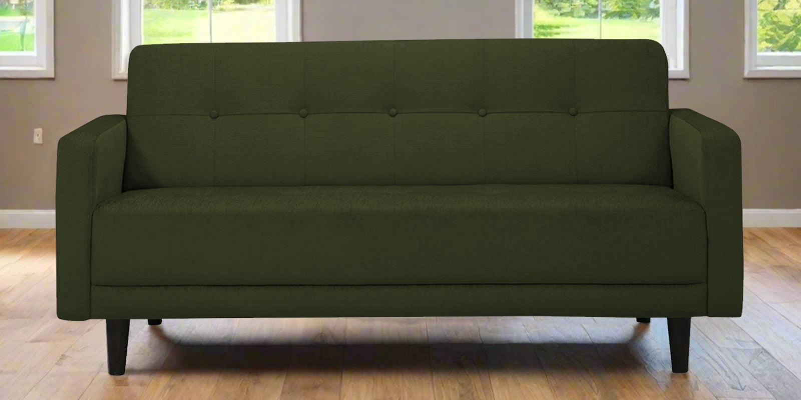 Noha Fabric 2 Seater Sofa In Olive Green Colour - Febonic Living