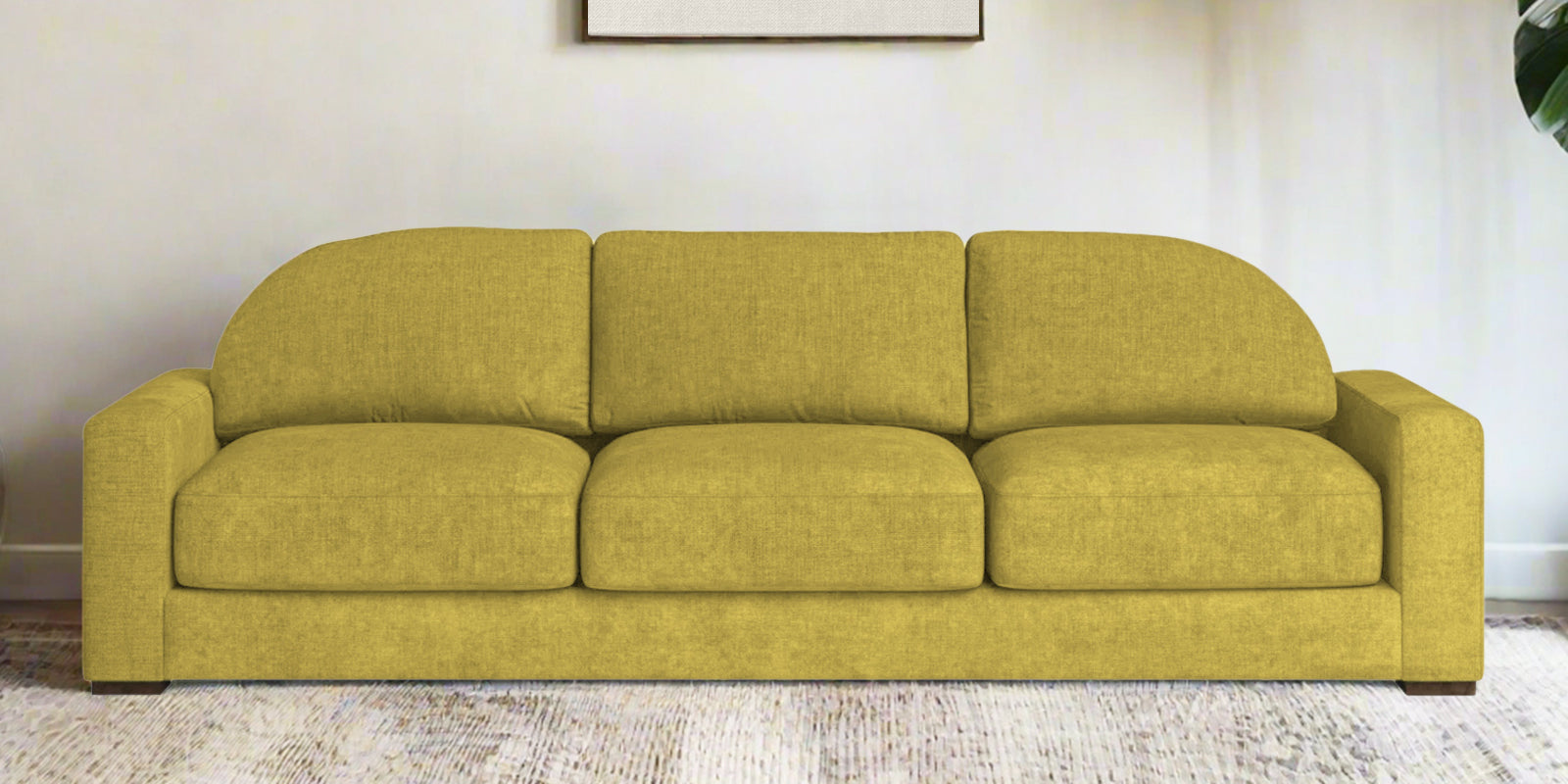 Dara Fabric 3 Seater Sofa In Parrot Green Colour - Febonic Living