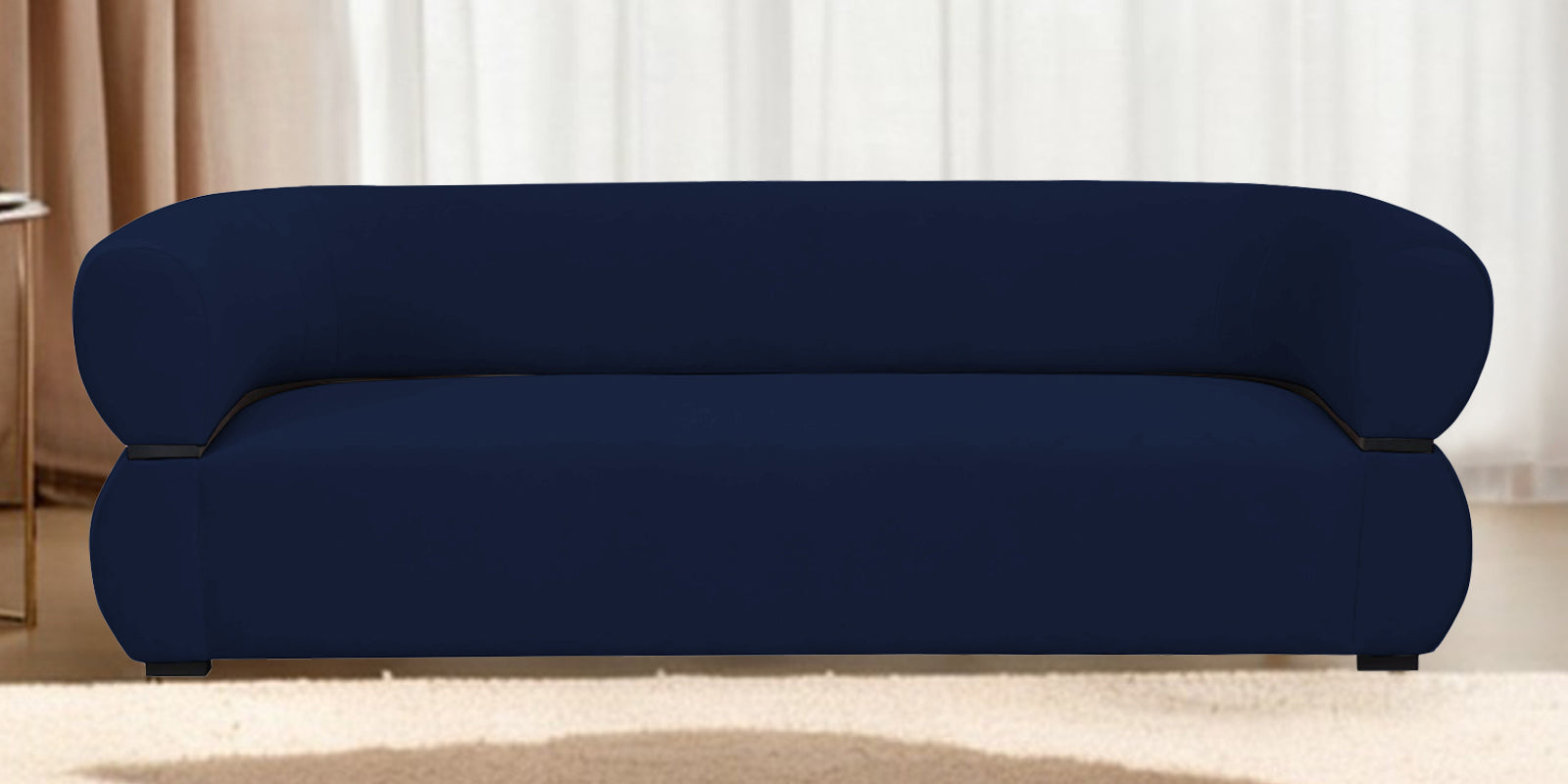 Kula Velvet 3 Seater Sofa In Indigo Blue Colour - Febonic Living