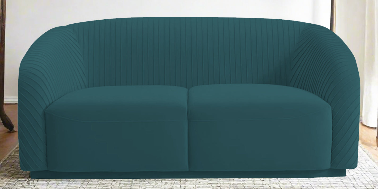 Yara Velvet Fabric 2 Seater Sofa In Arabian Green Colour - Febonic Living