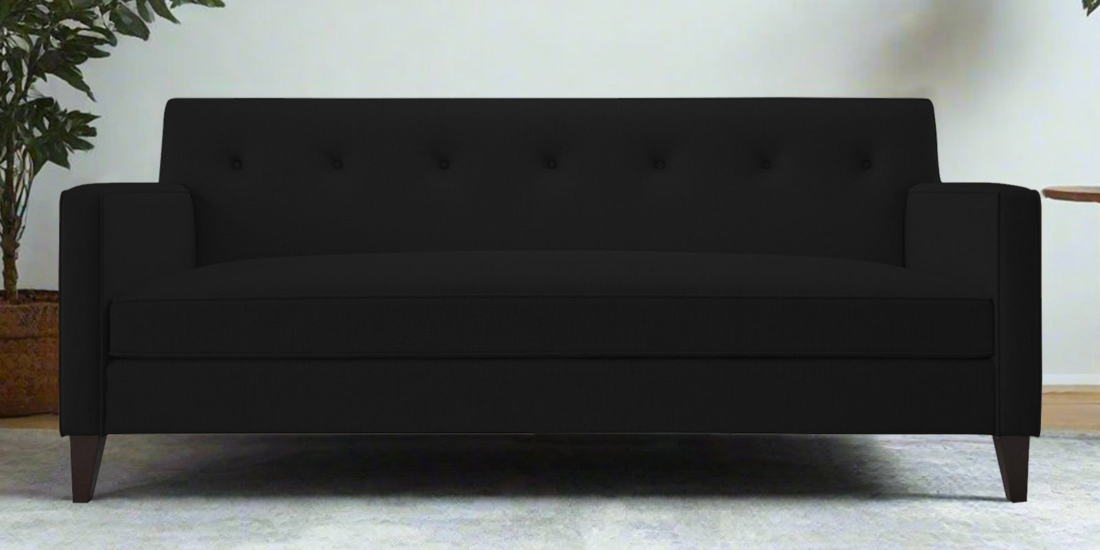 Miller Fabric 3 Seater Sofa In Zed Black Colour - Febonic Living