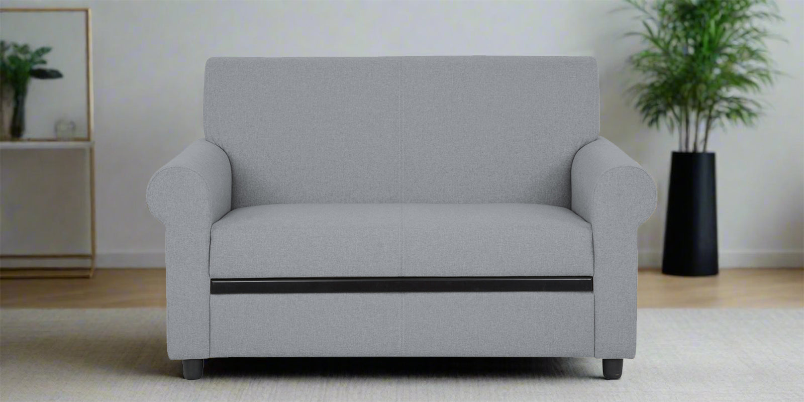 Ribby Fabric 2 Seater Sofa In Coin Grey Colour - Febonic Living