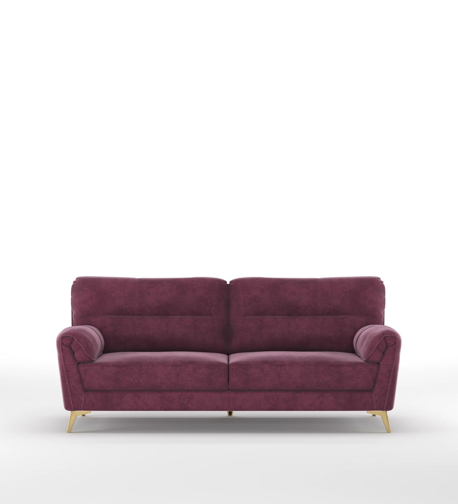 Bilance Velvet 3 Seater Sofa In Maroon Colour - Febonic Living