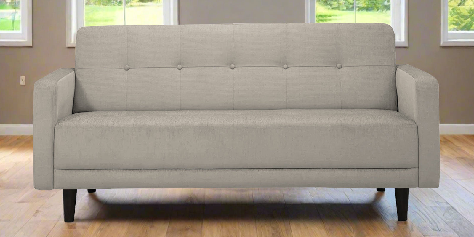 Noha Fabric 2 Seater Sofa In Ash Grey Colour - Febonic Living