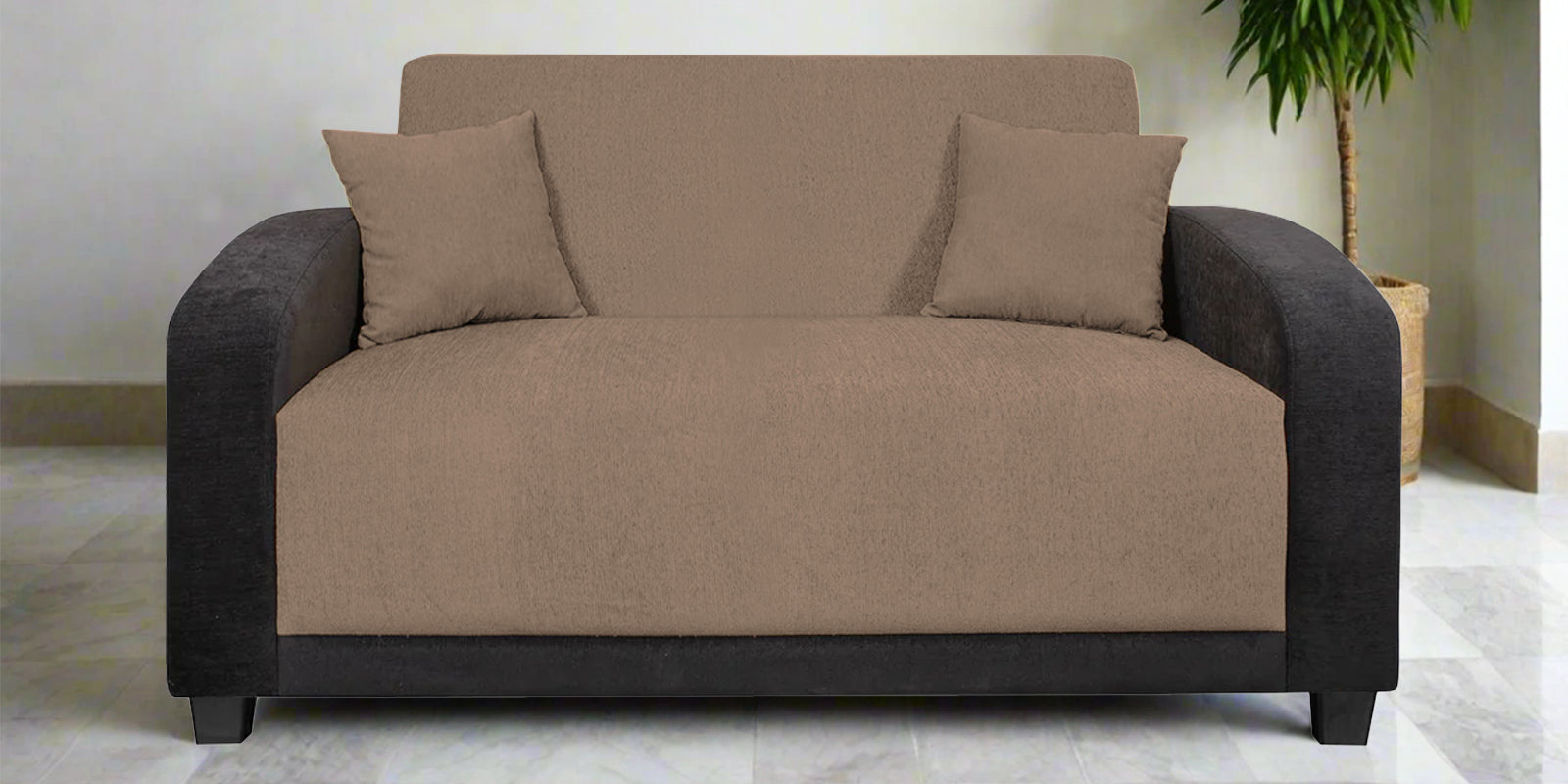 Alex Fabric 2 Seater Sofa In Cookie Beige Colour - Febonic Living
