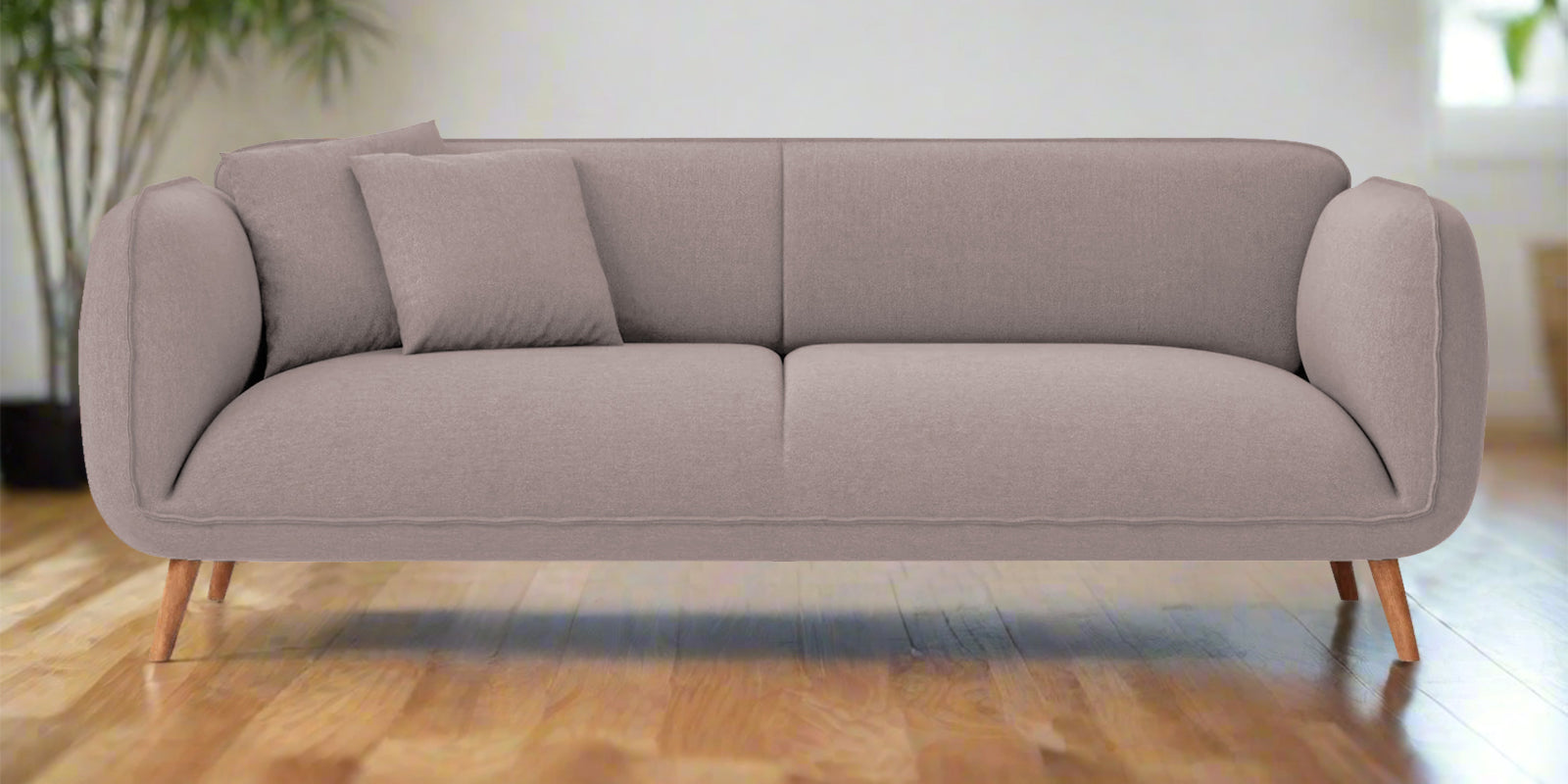 Zia Fabric 3 Seater Sofa In Almond Beige Colour
