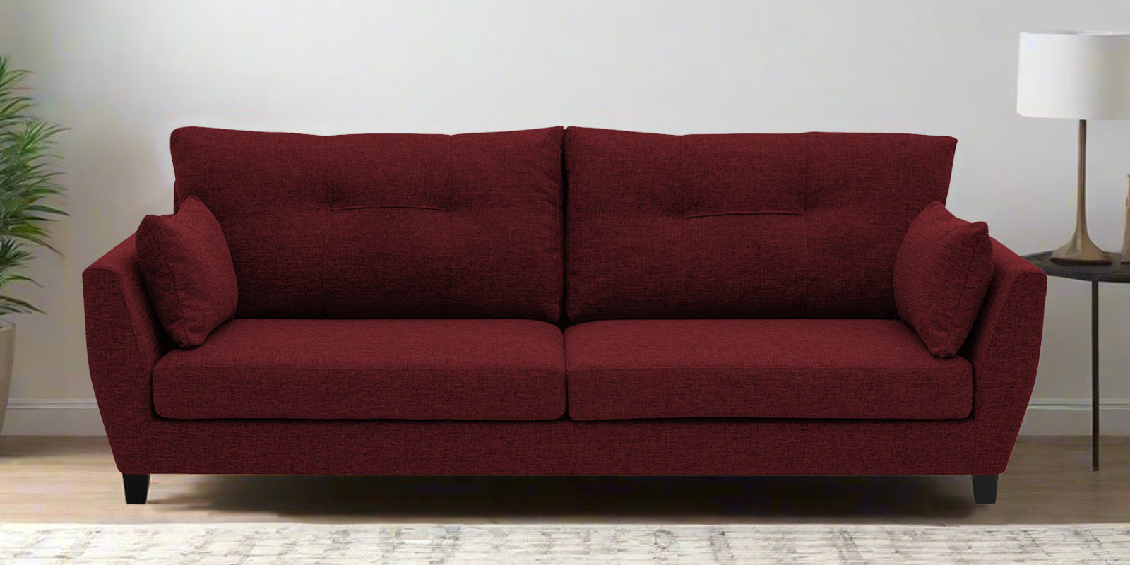 Mario Fabric 3 Seater Sofa In Blood Maroon Colour - Febonic Living
