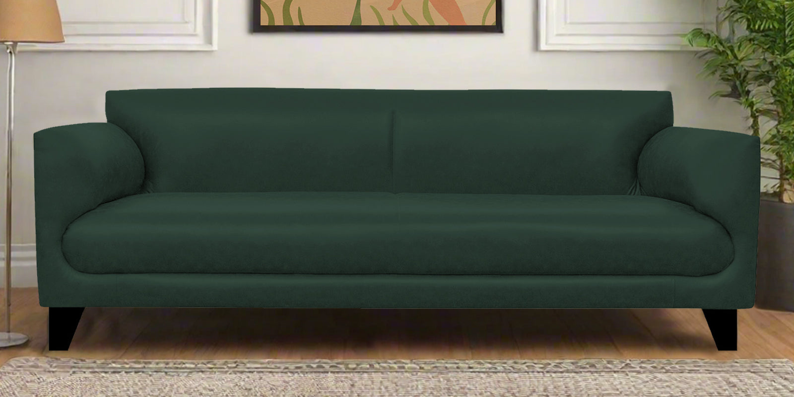 Convi Leatherette 3 Seater Sofa In Basil Green Colour - Febonic Living