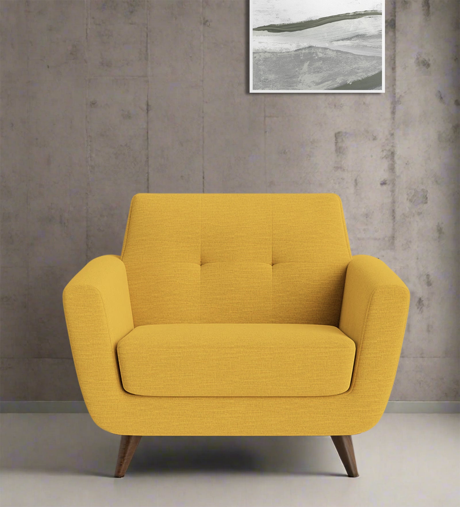 Jasmin Fabric 1 Seater Sofa In Bold Yellow Colour - Febonic Living