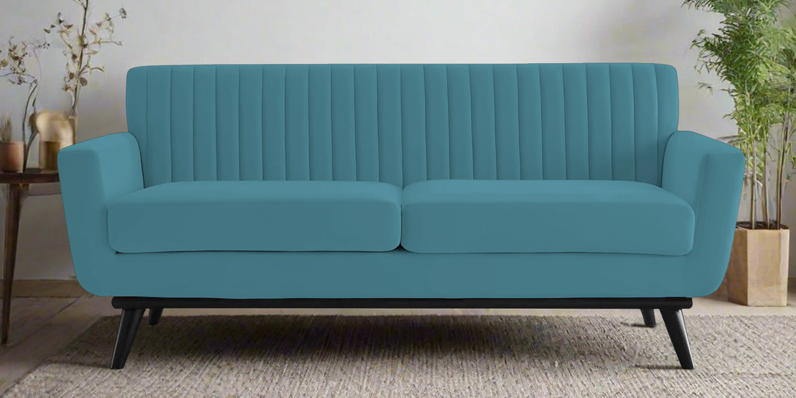 Tucker Velvet 2 Seater Sofa In Aqua Blue Colour - Febonic Living