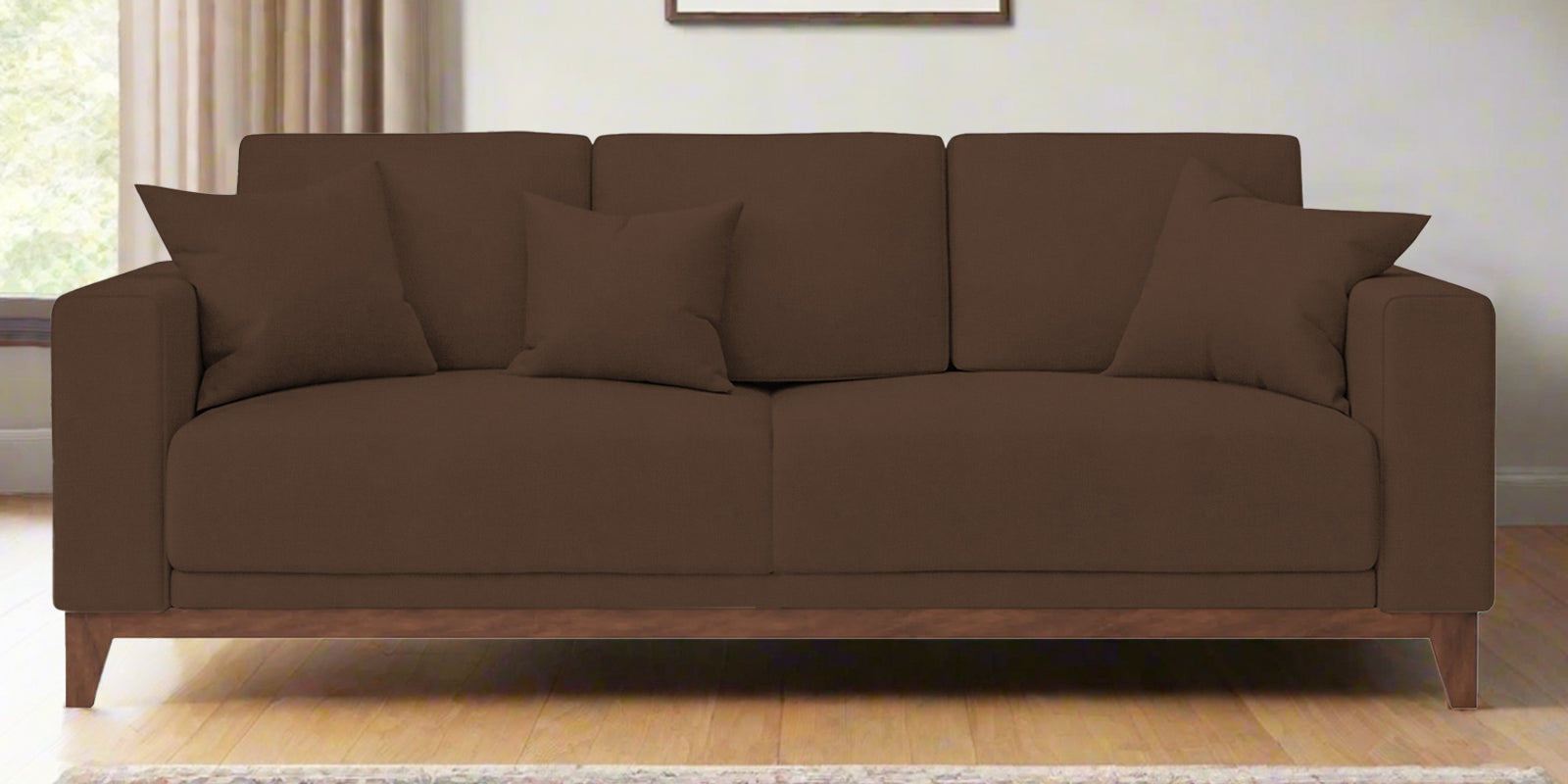 Luca Fabric 3 Seater Sofa In Ash Brown Colour - Febonic Living