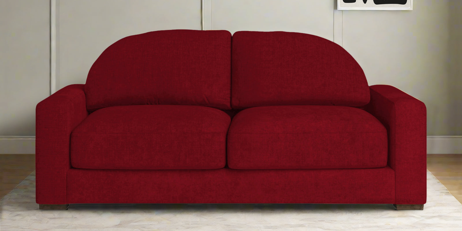 Dara Fabric 2 Seater Sofa In Ruby Red Colour - Febonic Living