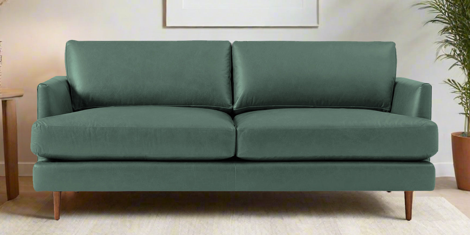Sterio Leatherette 2 Seater Sofa In Mint Green Colour - Febonic Living