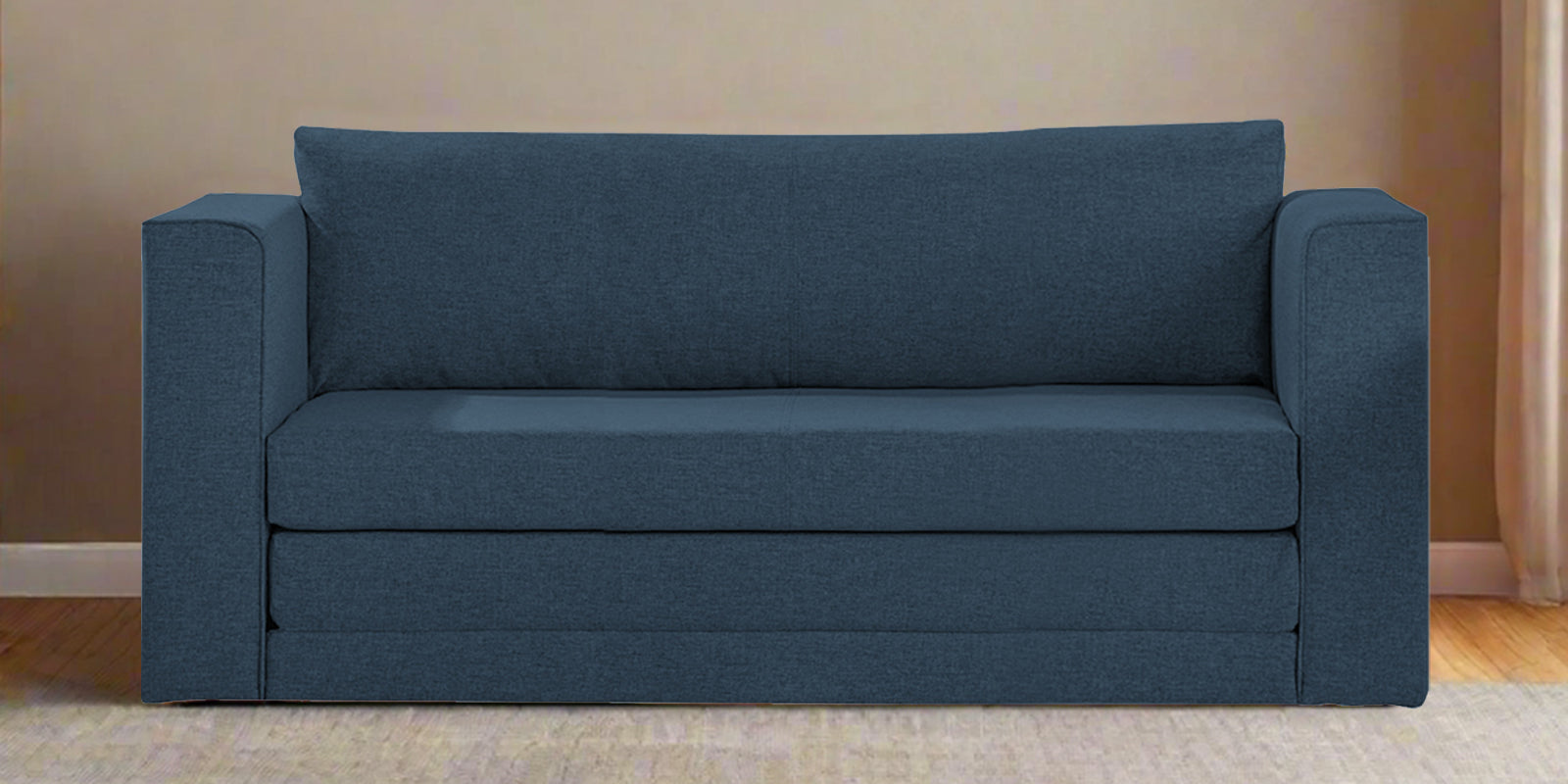 Kenia Fabric 3 Seater Foldable Sofa Cum Bed In Light Blue Colour - Febonic Living
